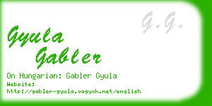 gyula gabler business card